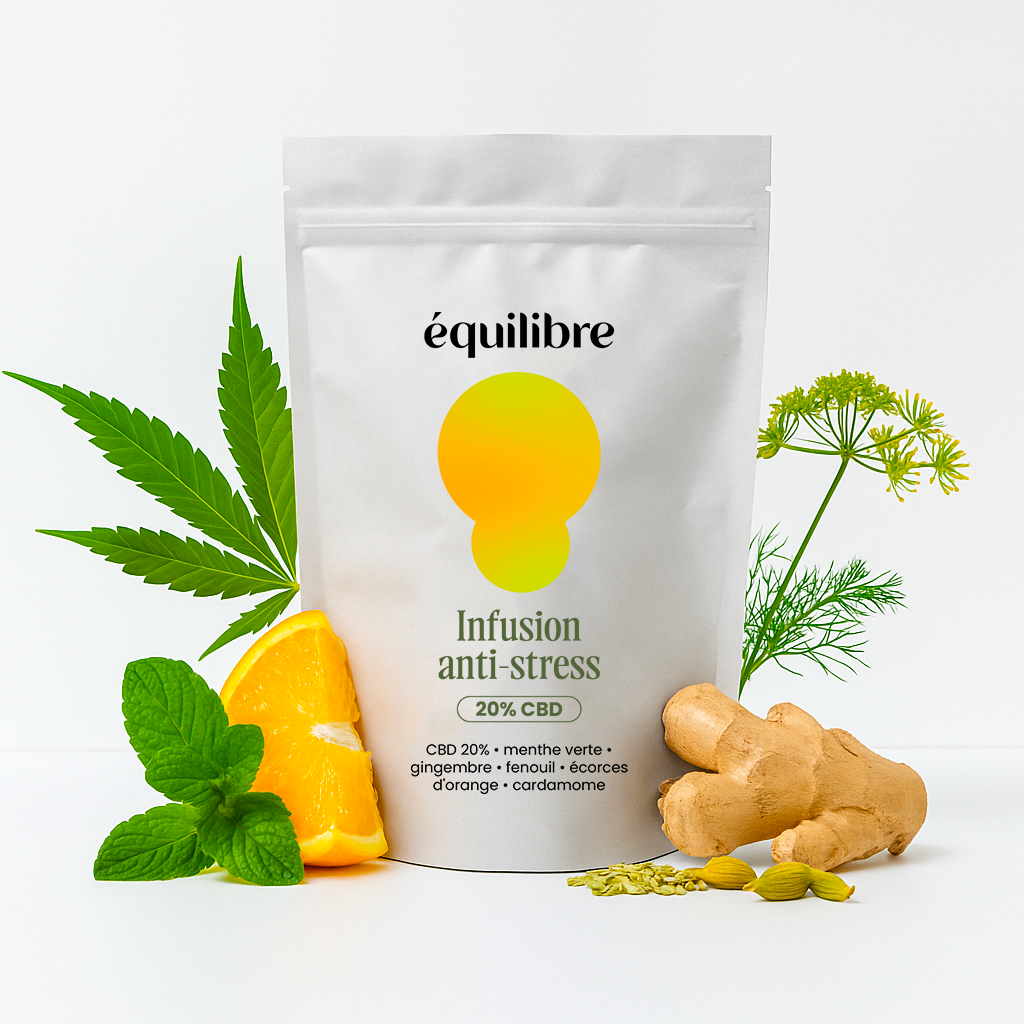 Tisane Anti-Stress au CBD – Infusion biologique pour retrouver le calme naturellement